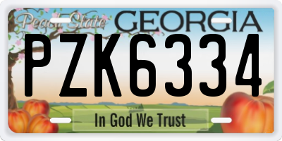 GA license plate PZK6334