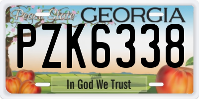 GA license plate PZK6338