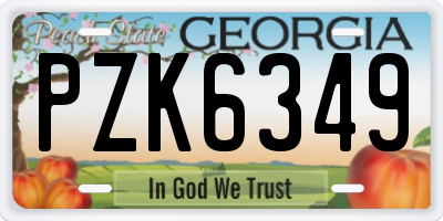 GA license plate PZK6349