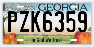 GA license plate PZK6359