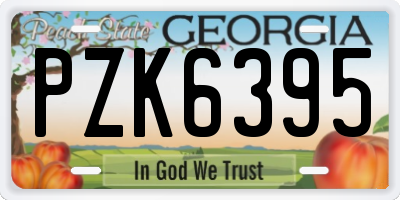 GA license plate PZK6395