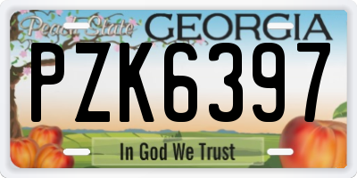 GA license plate PZK6397