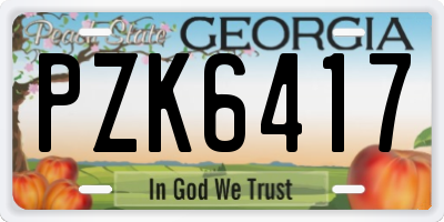 GA license plate PZK6417