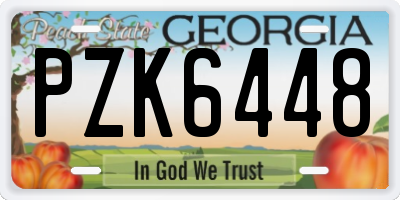 GA license plate PZK6448