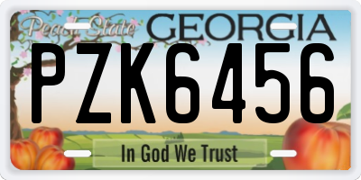 GA license plate PZK6456