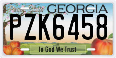 GA license plate PZK6458