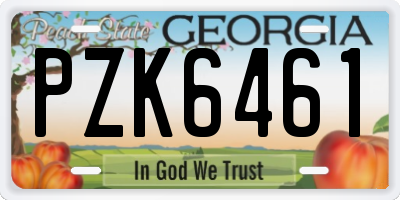 GA license plate PZK6461