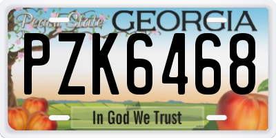 GA license plate PZK6468