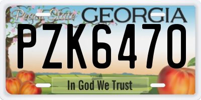 GA license plate PZK6470