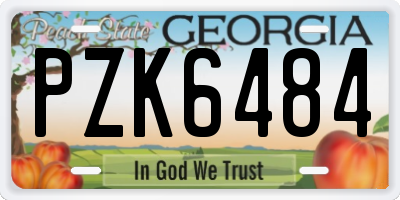 GA license plate PZK6484