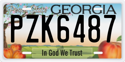 GA license plate PZK6487