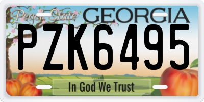 GA license plate PZK6495