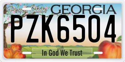 GA license plate PZK6504