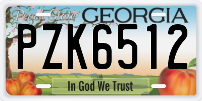 GA license plate PZK6512