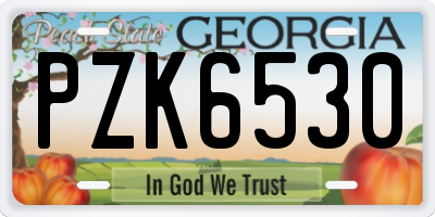 GA license plate PZK6530