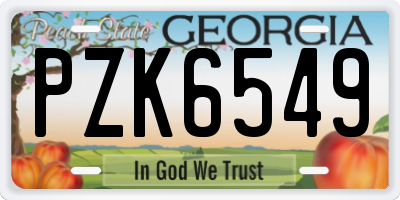 GA license plate PZK6549