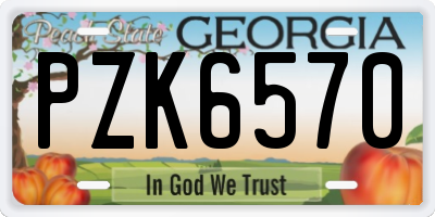 GA license plate PZK6570