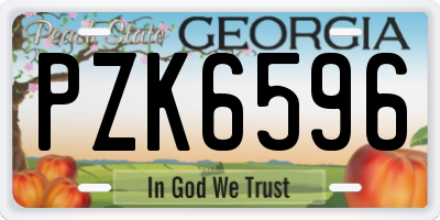GA license plate PZK6596