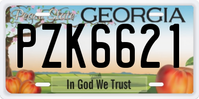 GA license plate PZK6621