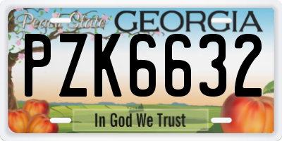 GA license plate PZK6632