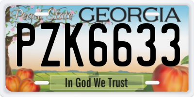 GA license plate PZK6633