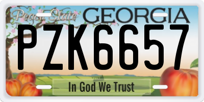 GA license plate PZK6657