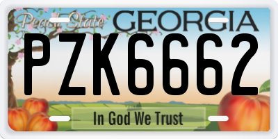 GA license plate PZK6662