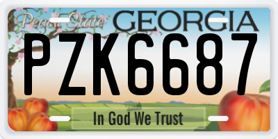 GA license plate PZK6687