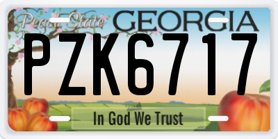 GA license plate PZK6717