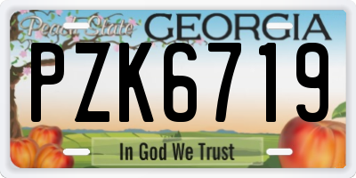 GA license plate PZK6719