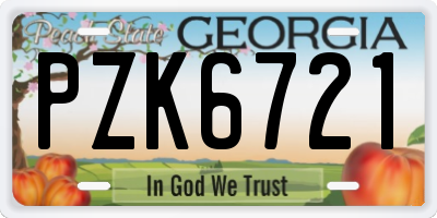 GA license plate PZK6721