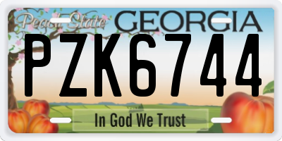 GA license plate PZK6744