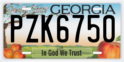 GA license plate PZK6750