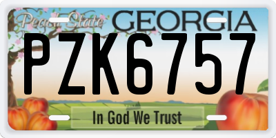 GA license plate PZK6757