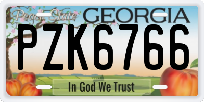 GA license plate PZK6766