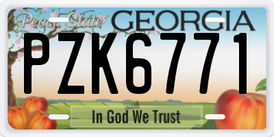GA license plate PZK6771