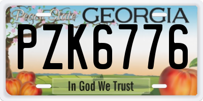 GA license plate PZK6776