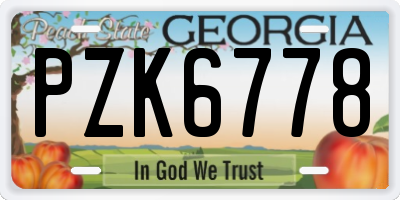 GA license plate PZK6778