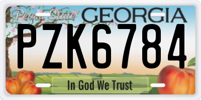 GA license plate PZK6784