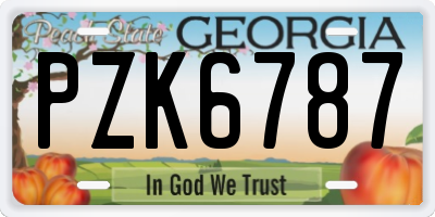 GA license plate PZK6787