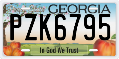 GA license plate PZK6795