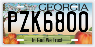 GA license plate PZK6800