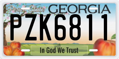 GA license plate PZK6811