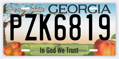 GA license plate PZK6819