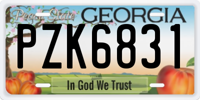 GA license plate PZK6831