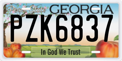 GA license plate PZK6837