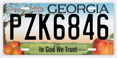 GA license plate PZK6846