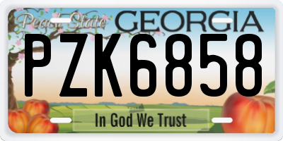 GA license plate PZK6858