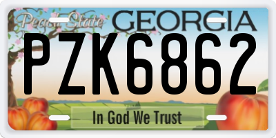 GA license plate PZK6862