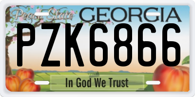 GA license plate PZK6866